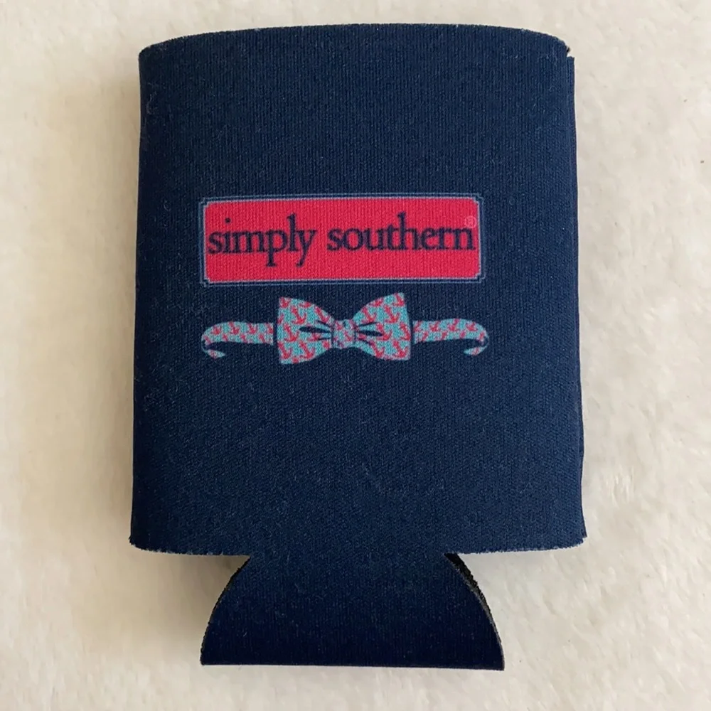 {NWT} Koozie | Simply Southern Logo Nautical Anchor Pattern Bow Tie Can Holder - Picture 14 of 15